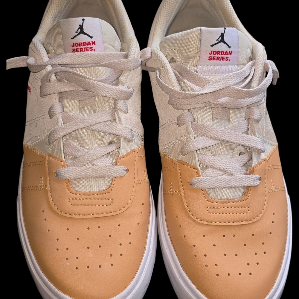 Jordan Cream and Tan Sneakers Classic Basketball Style/ Will Trade